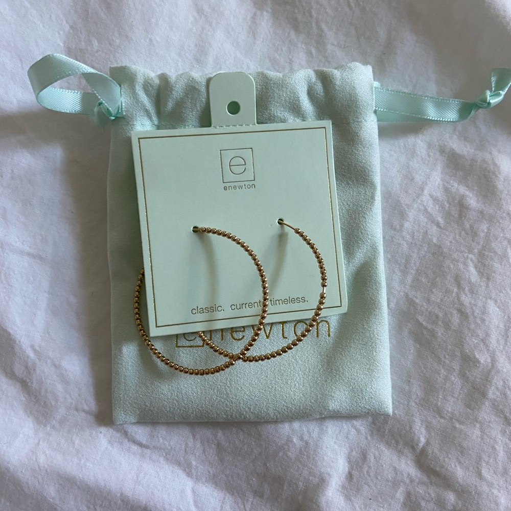 enewton designs 4mm Gold Bead 1.75” Hoops